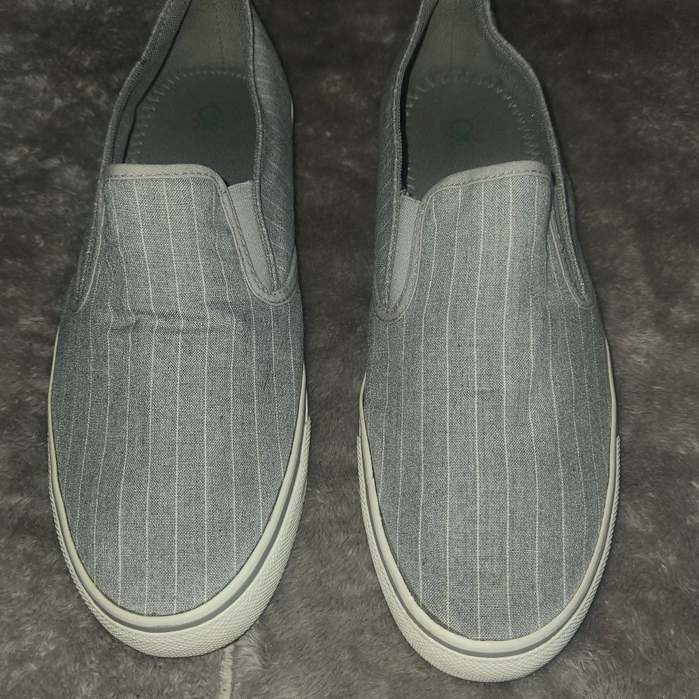 United Colors Of Benetton Gray Striped Loafers